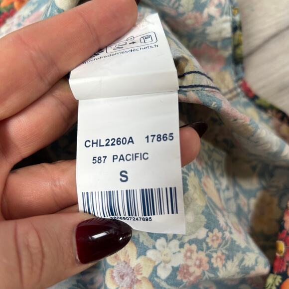 Serge Blanco Liberty Fabric Floral Shirt Navy Cotton Tailored Fit S - Picture 9 of 10